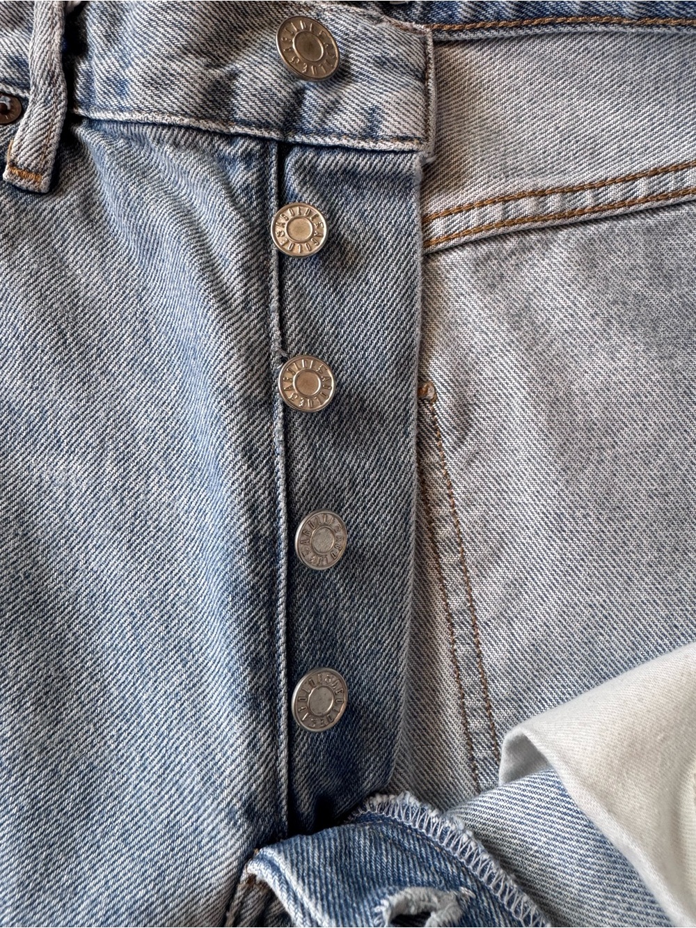 AGOLDE Lana Straight Leg Button Fly High Rise Blue Jeans in Riptide Size 26 - Picture 7 of 10